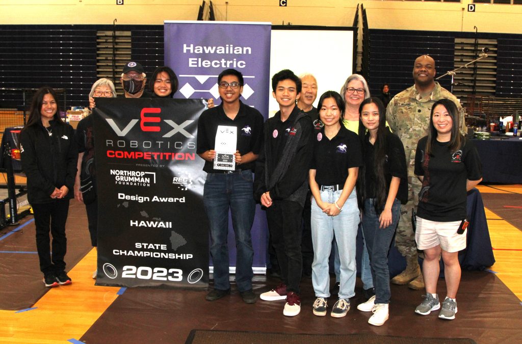 Pearl City High School wins Design Award, Highlands Intermediate takes home Build Award at Hawaii’s VEX Robotics Championships – PCHS qualifies for the 2023 VEX Robotics World Championships