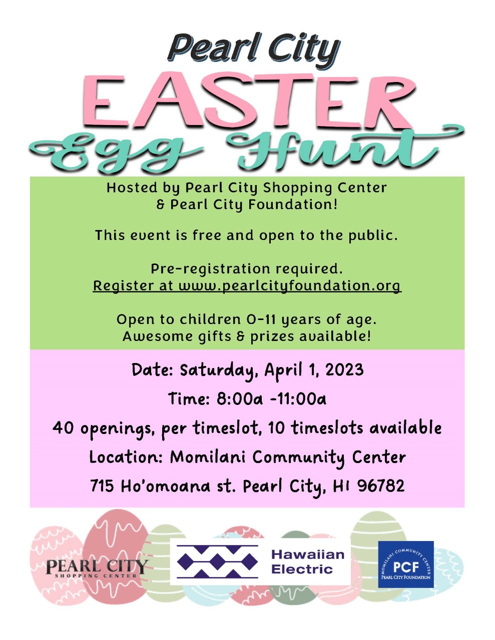 Flyer23a - EasterEgg Pearl City Easter Flyer