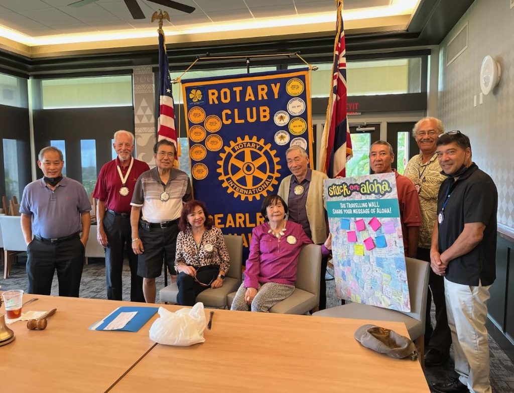 Stuck on Aloha Traveling W.A.L.L – With Aloha, Love Lives makes a special, inspirational visit to the Rotary Club of Pearlridge