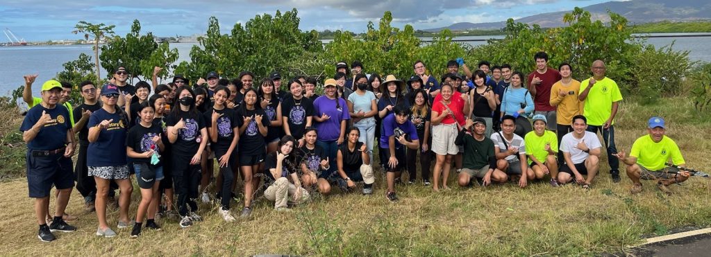 Rotarians, Lions, Youth Interact Clubs unite once again to beautify Pu’uloa Springs Native Hawaiian Garden and environment