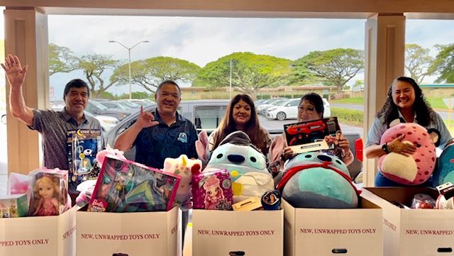 Pearl City Elementary Complex Schools generously donate to 2023 Pearl City Toy for Tots Christmas Donation Drive-By Program