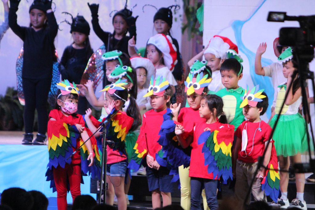 Momilani Elementary School Kindergarteners perform to BIOMES, Animals and Plants in their Habitats