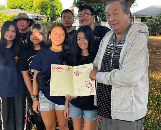 Pearl City High School Interact Club extends “Get Well Wishes” for Dick Mosko, Rotary Club of Pearlridge