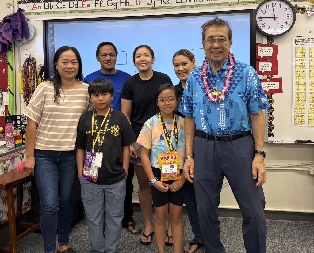 Rotary Club of Pearlridge kicks off Dictionary 5000 Good Citizen Awards at Manana Elementary School in Pearl City
