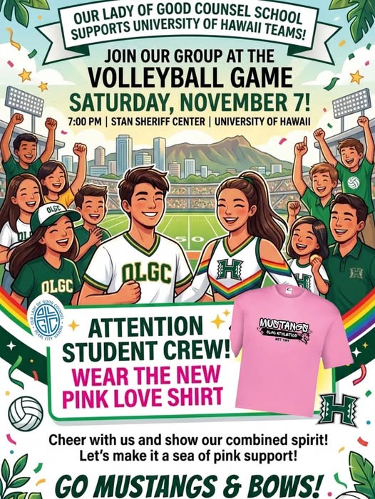 Mahalo to OLGC Mustangs for supporting University of Hawaii Sports