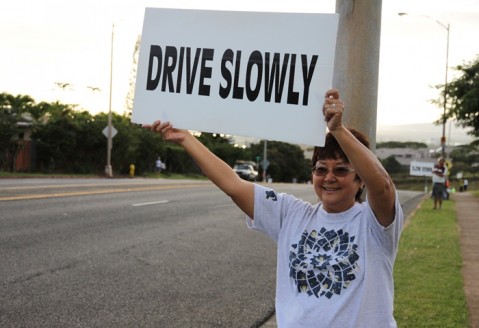 CTAP volunteers join forces to slow down traffic on Kaahele Street